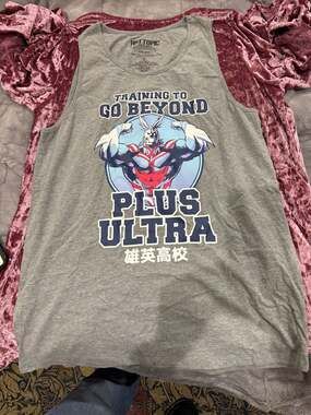 Hot Topic My Hero Academia All Might Training To Go Beyon +Ultra Tank Top Sz M